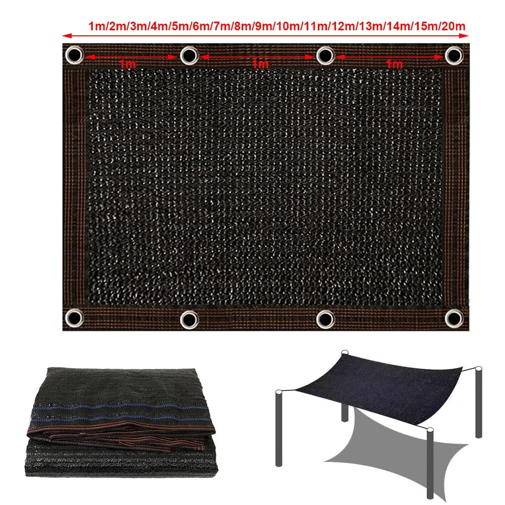 90% Malla Sombreo Negro Malla de ocultación Protección Rayos UV 40% Red de protección Solar PE para Planta Invernadero Exteriores Pérgola Piscina Engrosamiento de cifrad(90% Shade,4x15m)