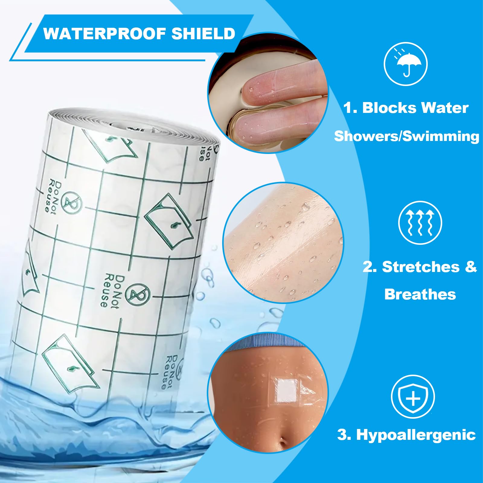 Tattoo Second Skin Film - 3 Rolls Waterproof Protection -4
