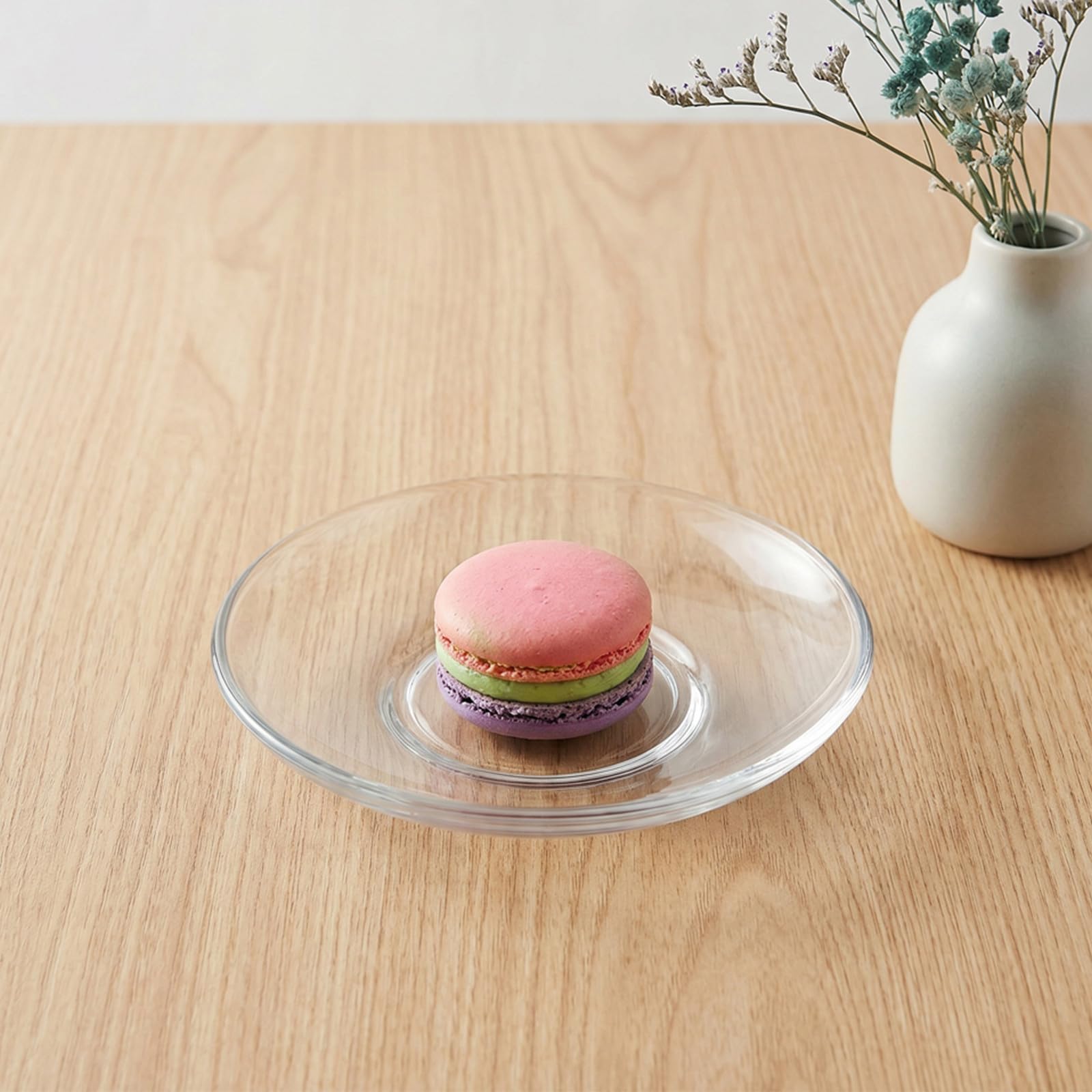 KICHOUSE Glas V Orspeisenteller Rund Transparent Minimalistisch