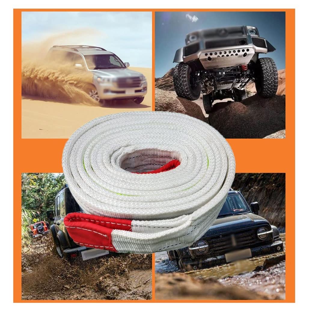 Cuerda De Remolque Cinturón De Remolque De Servicio Pesado con Ganchos De Acero - 5/10/15 Toneladas, 5 Metros De Longitud - Ideal para Remolcar: Automóviles, Camionetas Todoterreno(10t,5m)