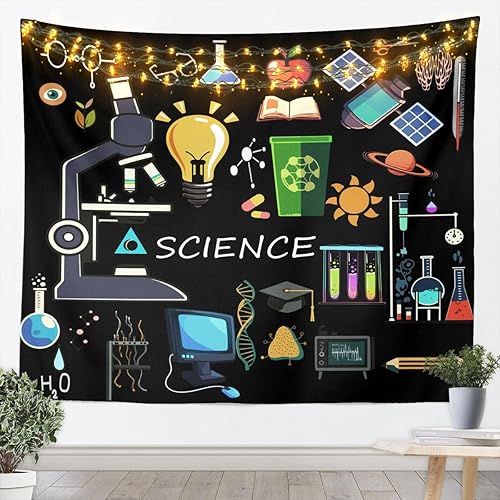 Tapiz con temática científica para niños y niñas, regalos de regreso a clases, tapiz de pared de geometría matemática, ciencia de fórmula