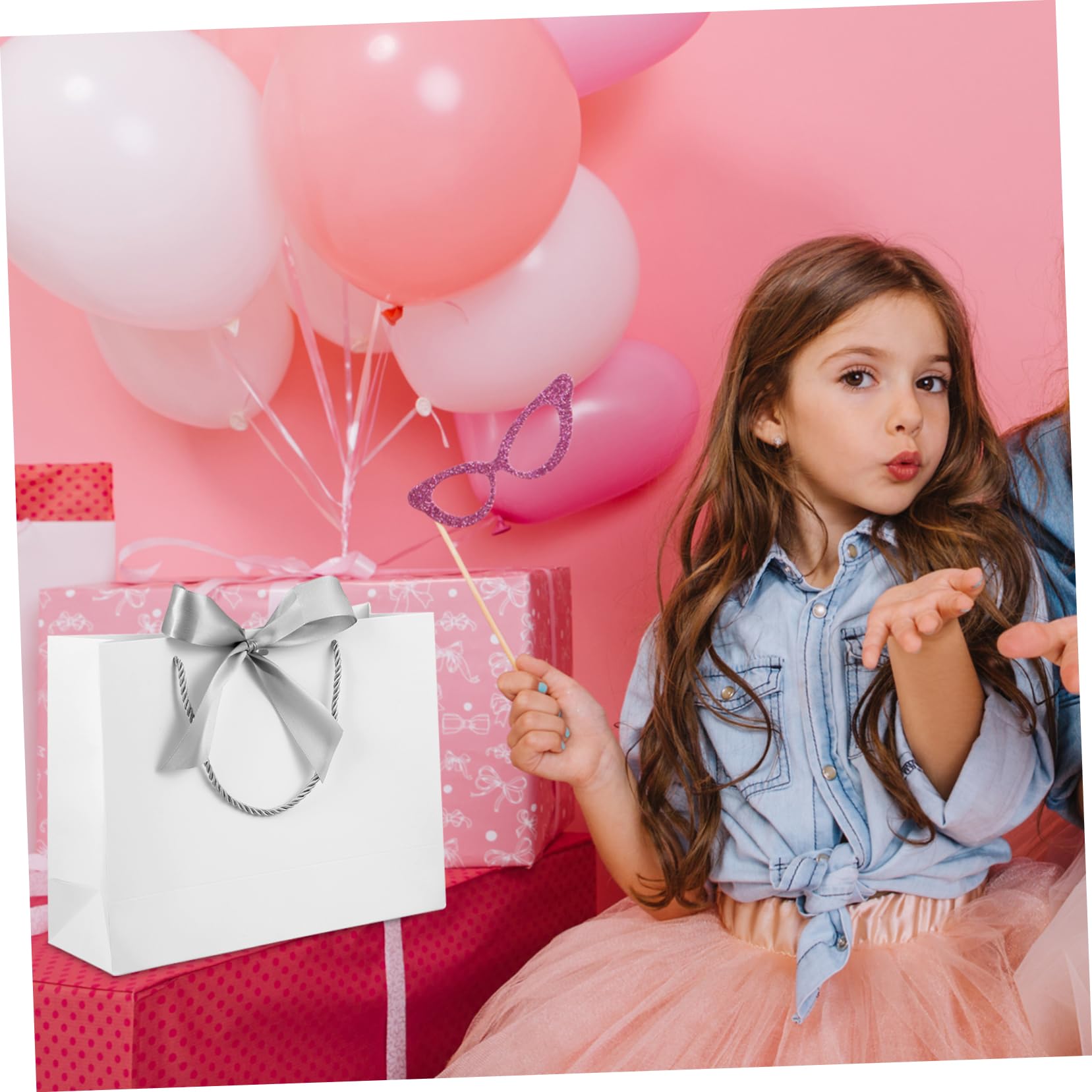 GALPADA 10stücke Papiergeschenktüten mit Henkeln Geschenkverpackungstüten mit Schleifen Kleine und Große Geschenktüten für Partys Hochzeiten Geburtstage und Feiertage