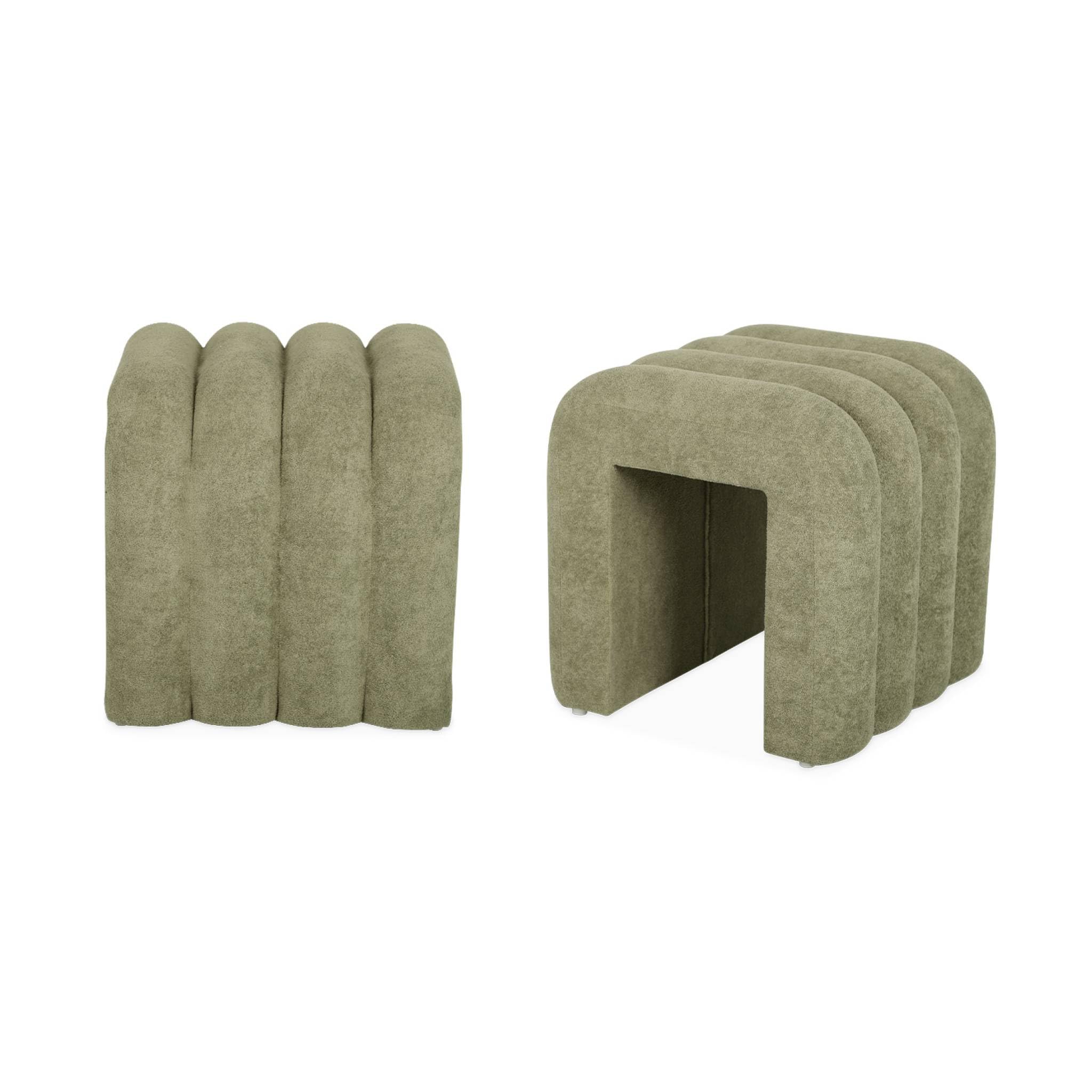 sweeek - Set de 2 poufs contemporains en Tissu vvert