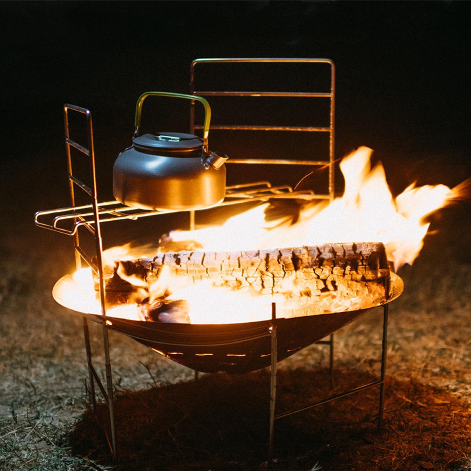 Bonfire Pit Grill – stufa pieghevole da esterno, griglia di cottura | portatile, barbecue da campeggio, pentole a legna con per legna da ardere, escursionismo, picnic, viaggi, cortile, patio