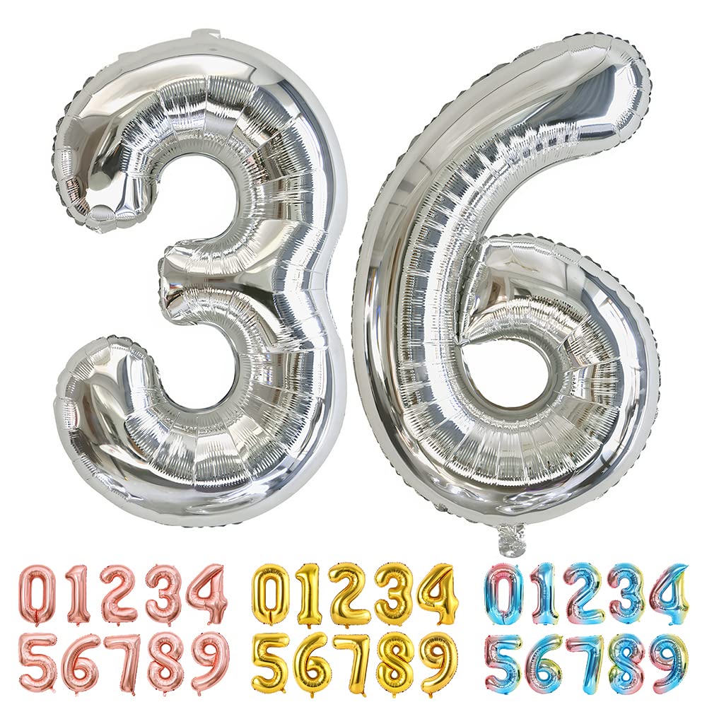Foil Globo Número 5 Azul 40" (101cm), Inflable Helio o aire, Gigante Numeros 0-9, 10-19, 20-29, 30-100, Grande Globos Decoración para La Boda Aniversario y Cumpleaños Fiestas — view 658