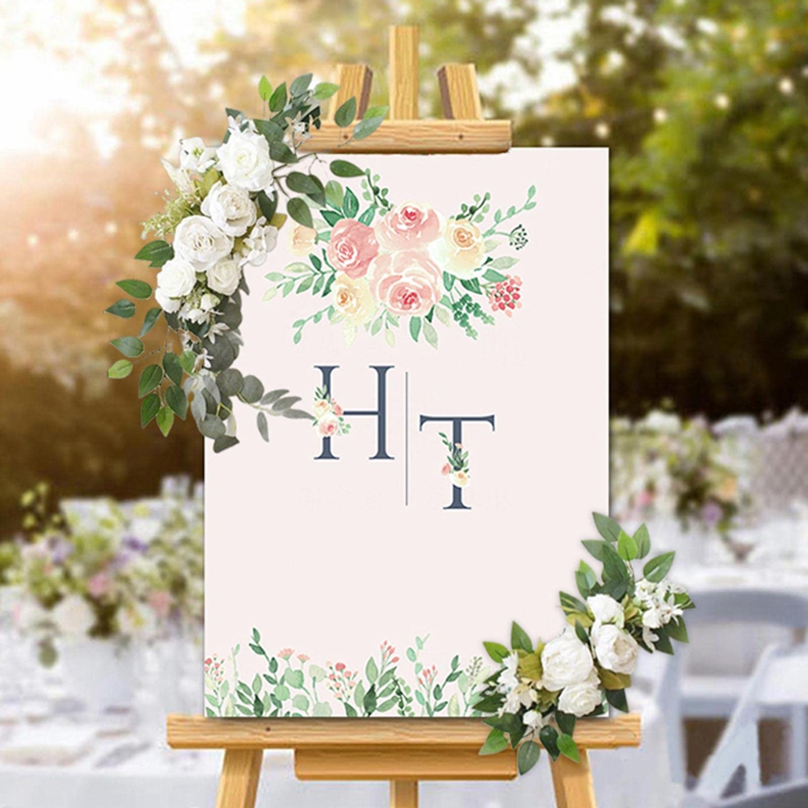 2 Pezzi Ghirlanda Fiori Matrimonio Arco Fiori Artificiali Seta Allestimento Floreale Decorazione Arco Cerimonia Rustica Adatta per Cerimonia Nuziale