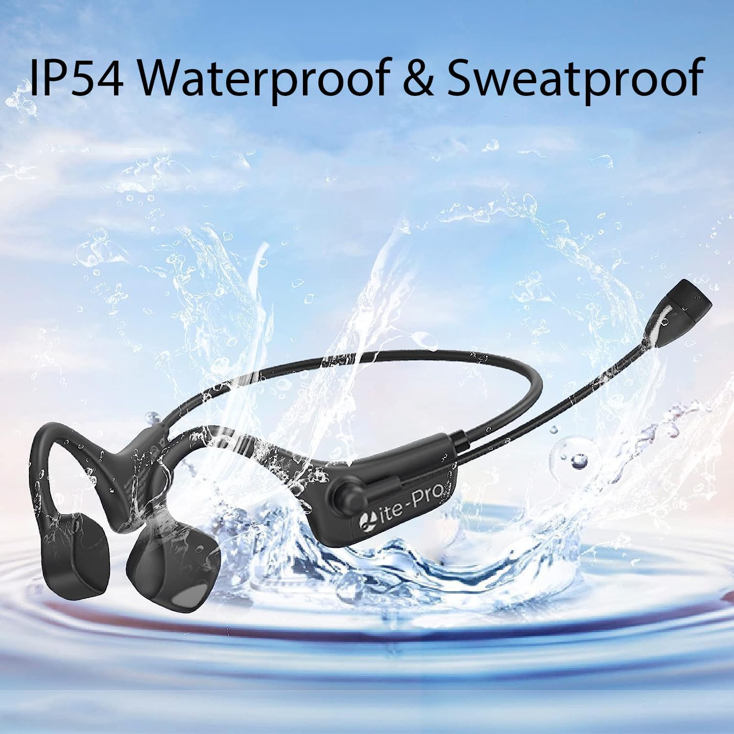 Bluetooth Headset with Microphone, Open Ear Headphones with Mic, Noise Cancelling Multipoint Connect Bluetooth 5.0 Earphones, Sweatproof Wireless Headphone for Work, Driving, Meeting - Image 7