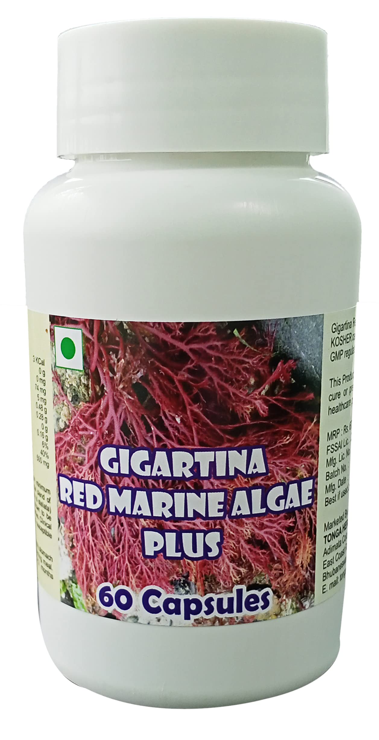 GIGARTINA RED MARINE ALGAE PLUS CAPSULES - 60 CAPSULES (GET 1 BOTTLE GIGARTINA RED MARINE ALGAE PLUS 50ML DROPS FREE) (B07SJM1S1M) Amazon Price History, Amazon Price Tracker