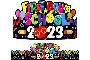 WaaHome Kids First Day of Kindergarten Decorations 2023 Paper Hats, 24pcs First...