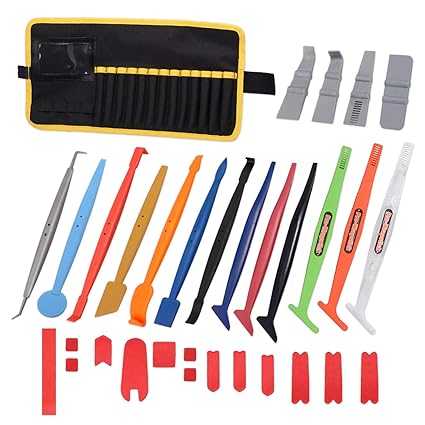 Gomake Sign Makers Wrap Stick Micro Mini Squeegee Set, Vinyl Wraps Application Tool Set with Micro Fine Fiber Felt
