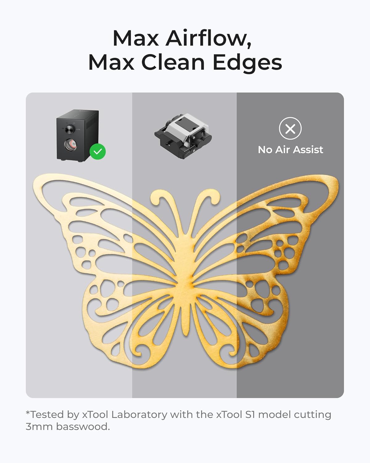 xTool Air-Compress Assist with Upgraded Metal Pump for xTool S1/M1 Ultra, 30L/min Air Output for Laser Cutter, Auto Control, Cut Cleaner and Faster