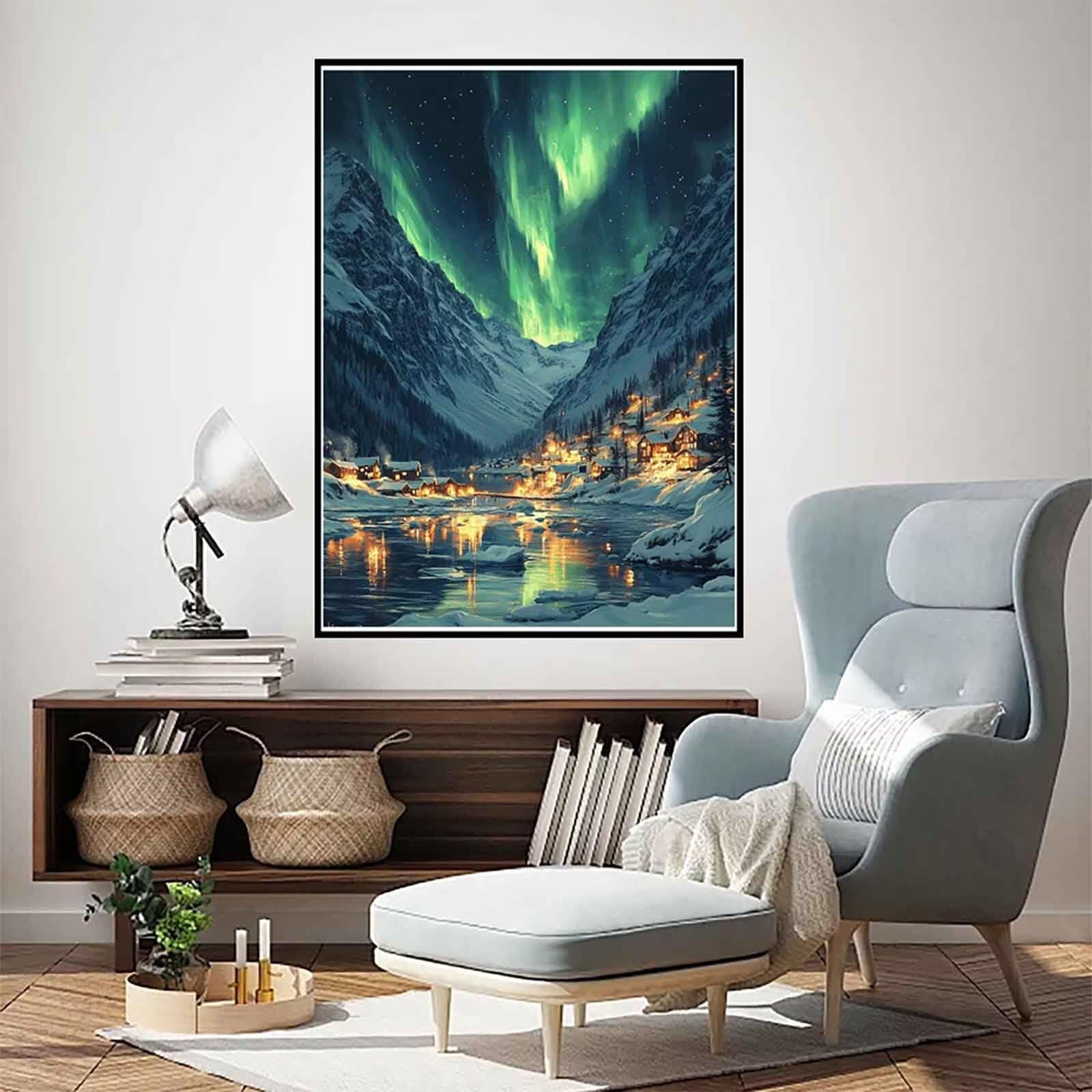 Diamentowe malowanie aurora diamentowe malowanie góra diamentowe malowanie dorośli początkujący 5D DIY haft krzyżykowy diament rzemiosło zestaw do dekoracji domu, prezent dla kobiet 80x110cm
