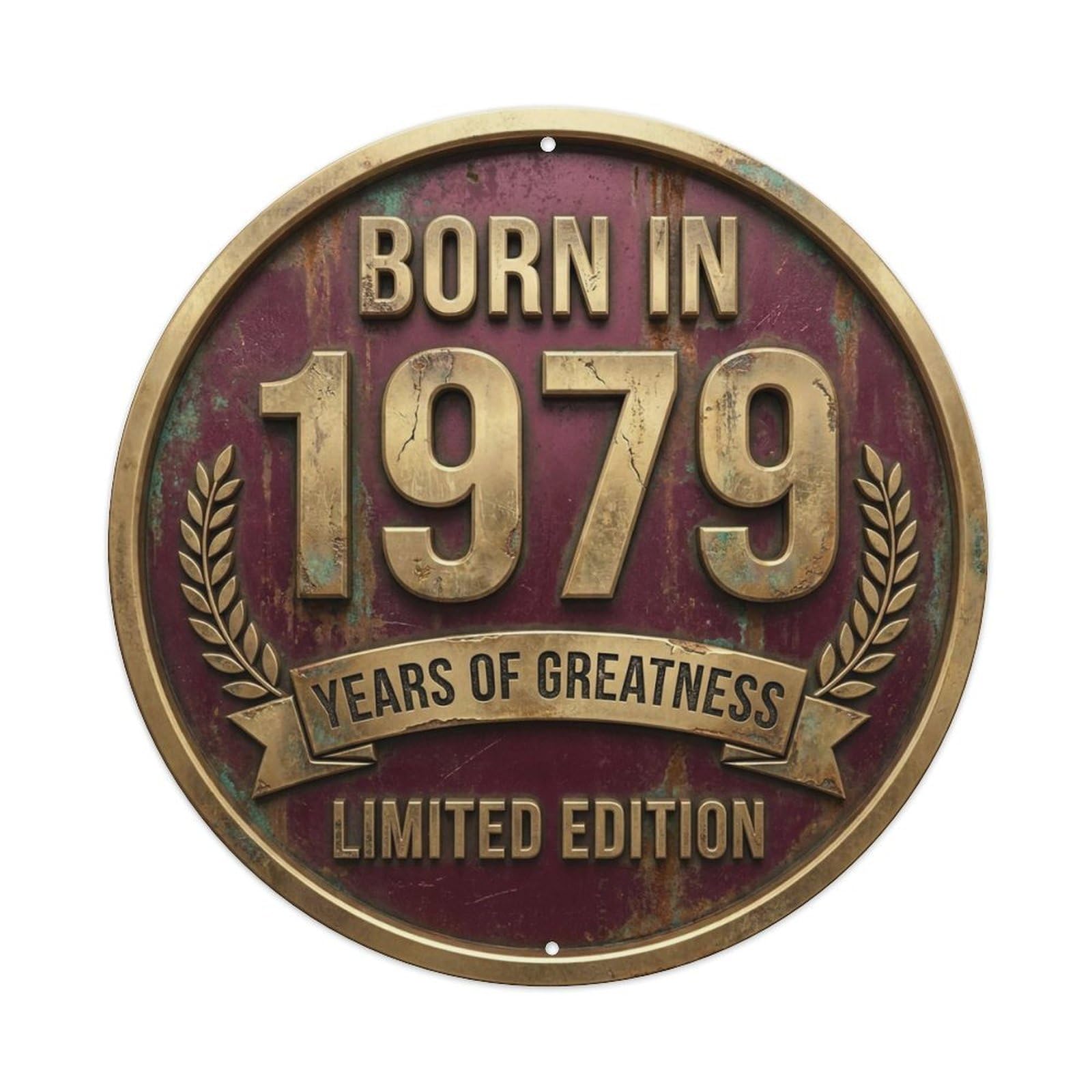 Born In 1979 Years Of Greatness Year-Themed Birthday Gift Metal Tin Sign
