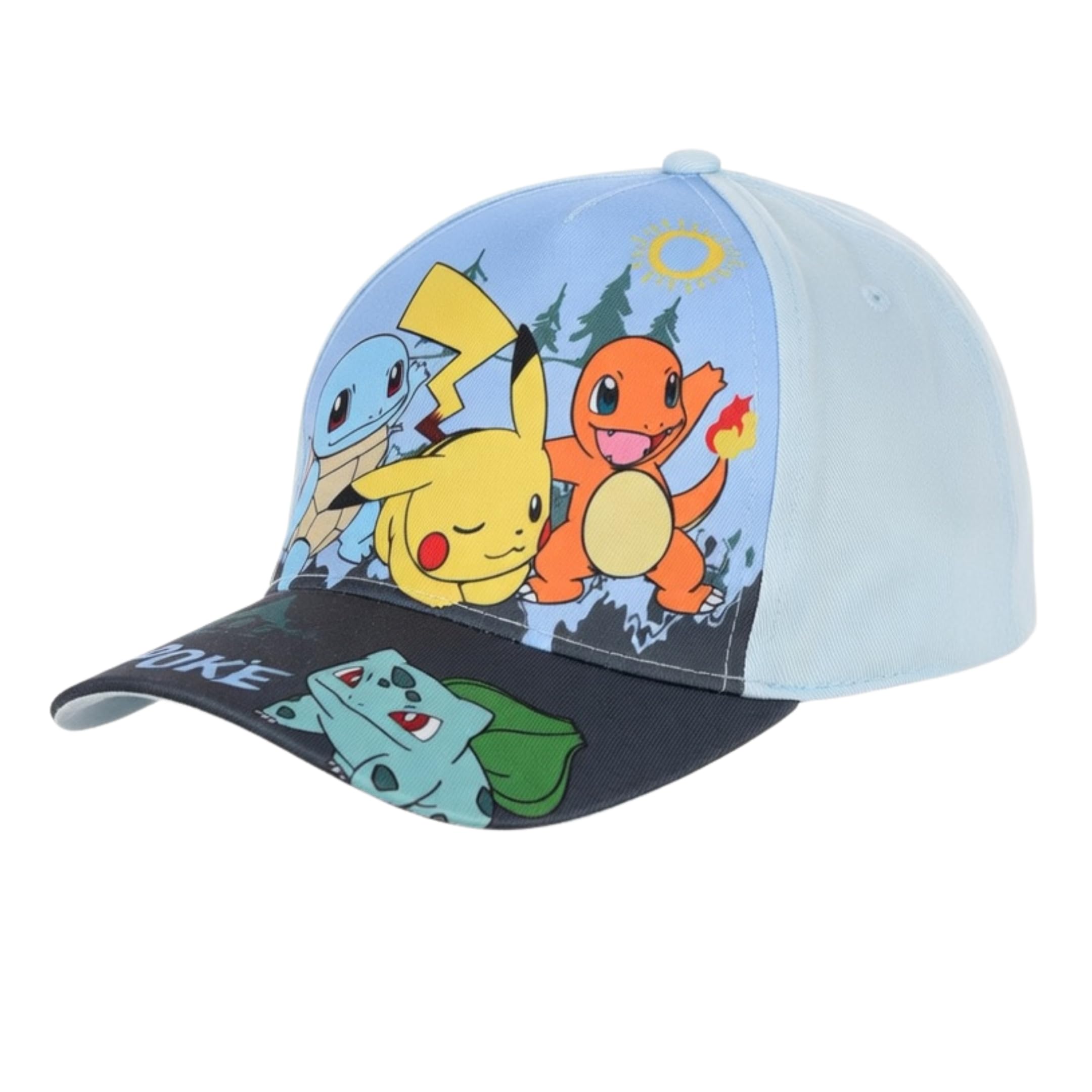 Pokemon Cappellino da baseball, berretto con visiera per bambini e ragazzi, con chiusura in velcro regolabile