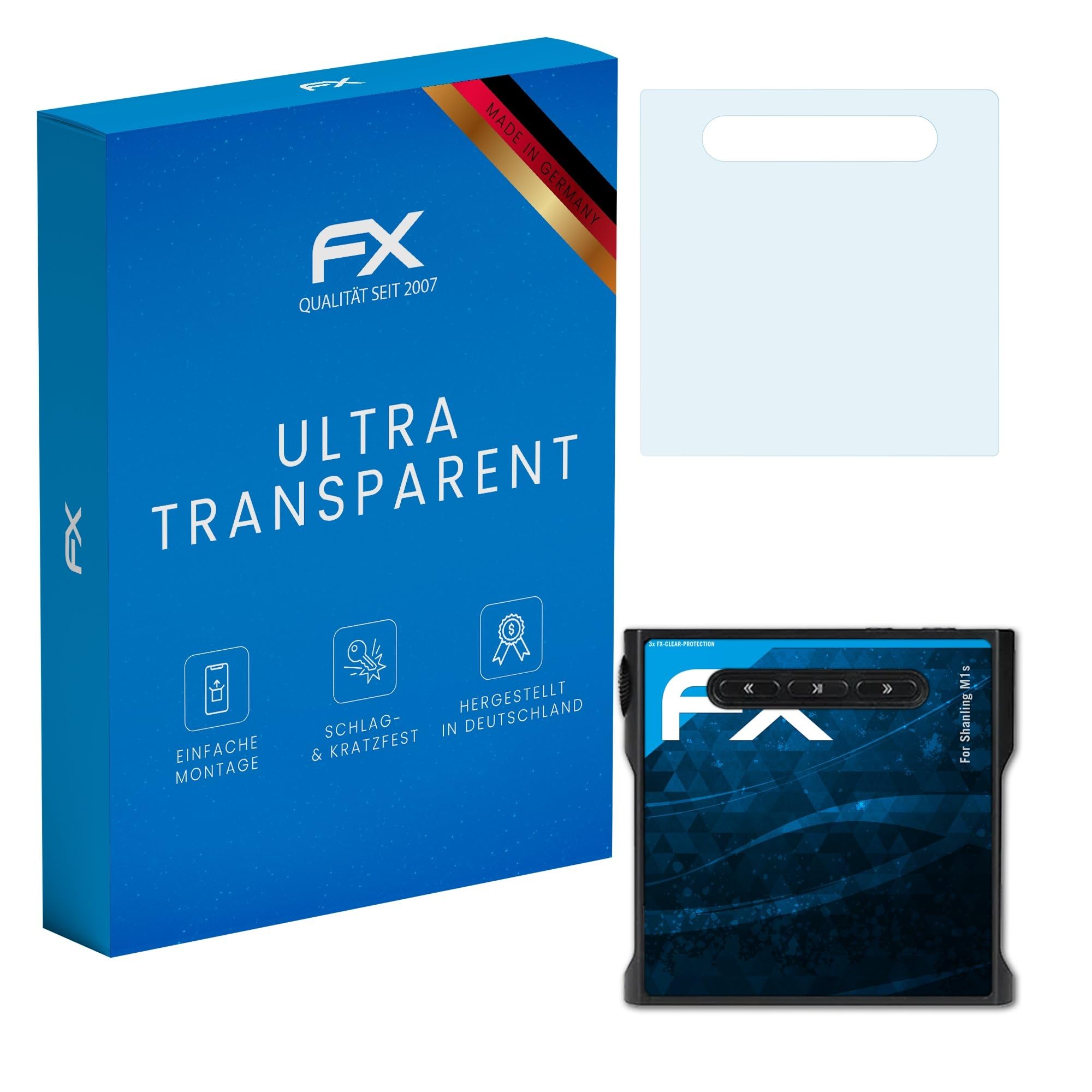 atFoliX Screen Protection Film compatible with Shanling M1s Screen Protector, ultra-clear FX Protective Film (3X)