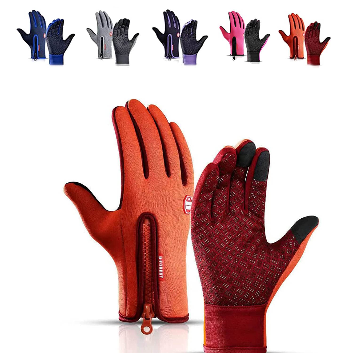 LELEBEAR Thermal Gloves, Water Resistant Thermal Gloves Touchscreen Cycling Glove