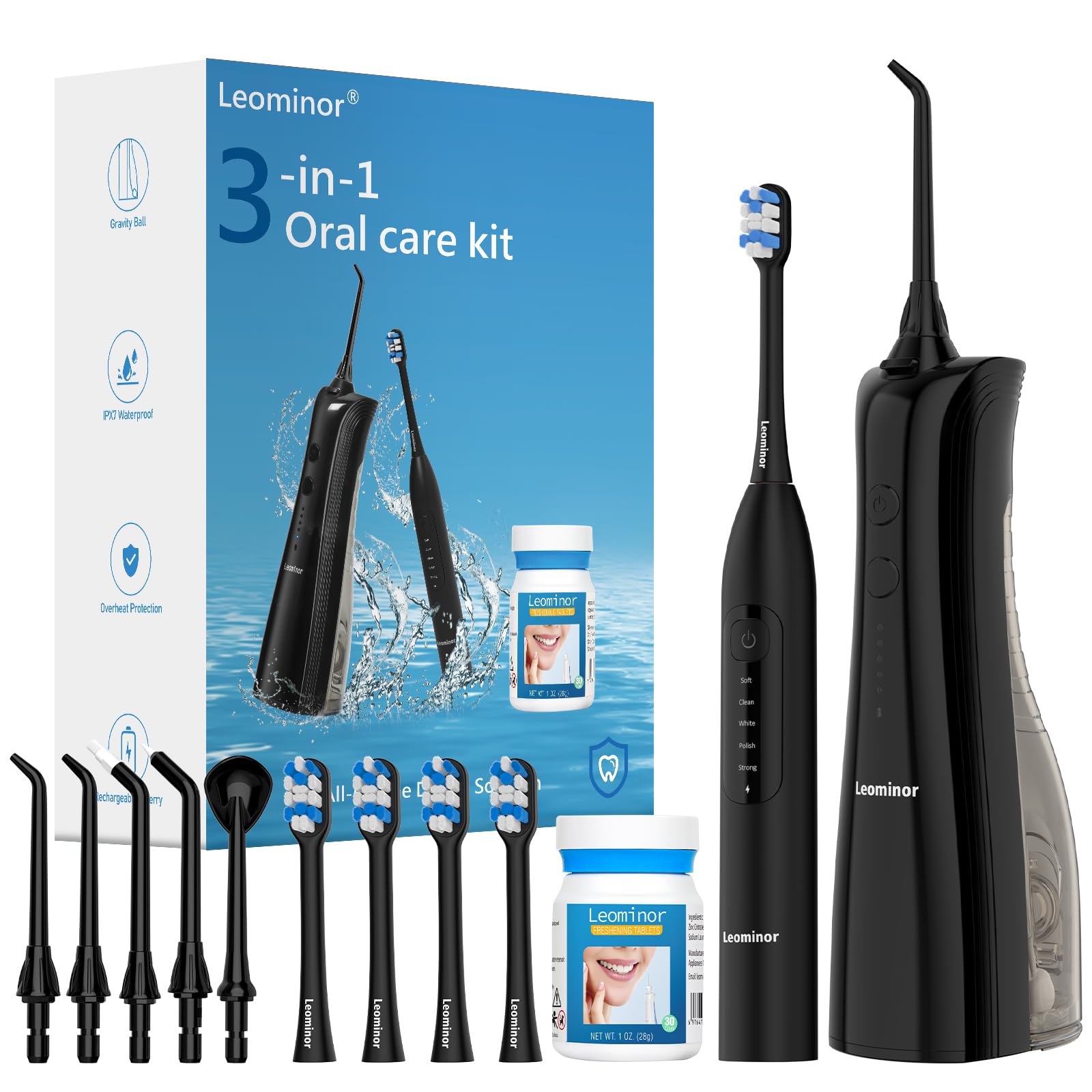 Acqua filo interdentale elettrico spazzolino da denti 2 in 1 kit di igiene orale