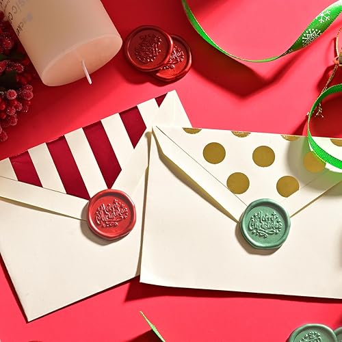 Miniatura 2 de UNIQOOO 50 calcomanías para sello de cera de Navidad, invitación de boda, autoadhesivas, perfectas para Navidad, invierno, San Valentín, cumpleaños,