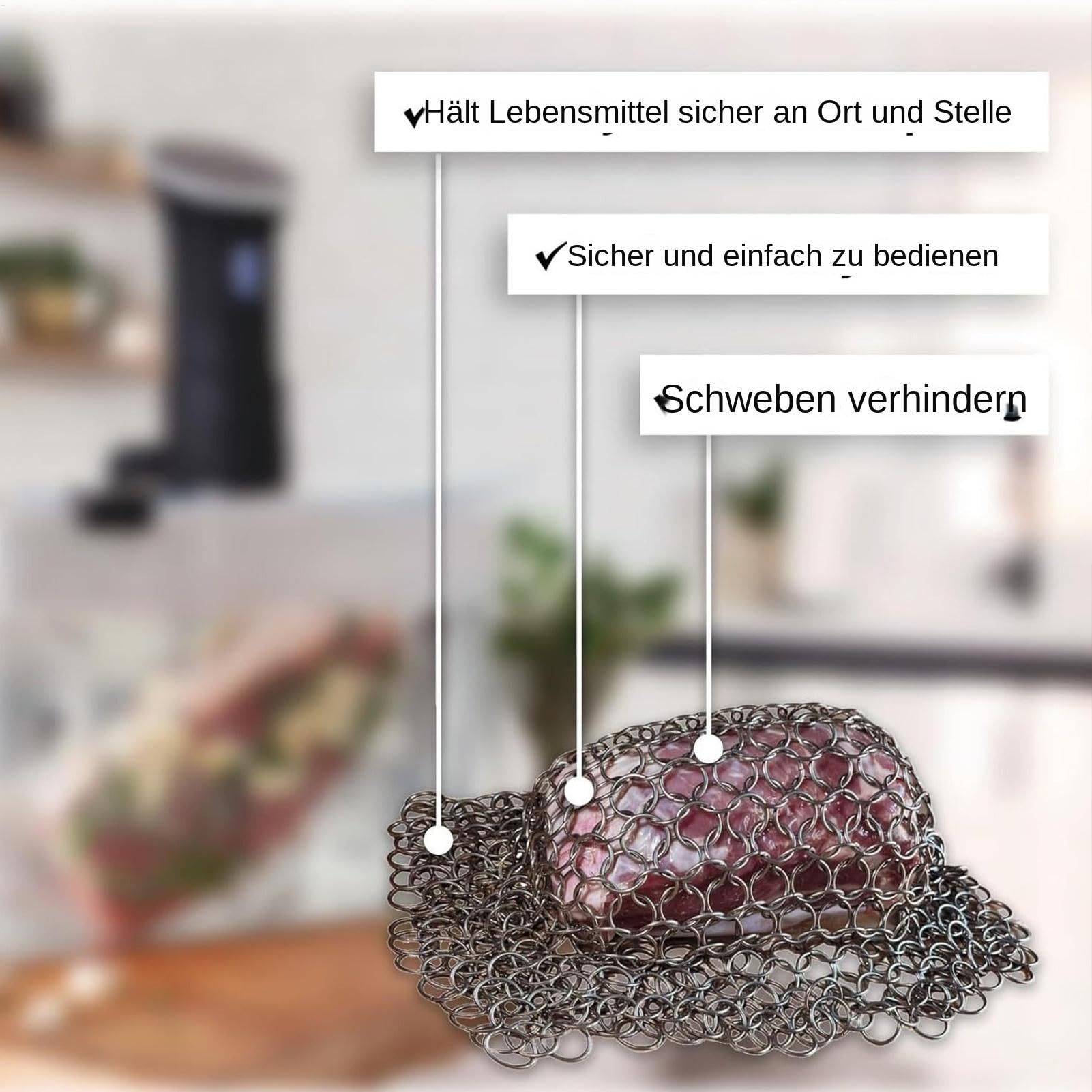 Sous-VIS - alimentari Sous-Vide - Completamente sommerso - Rete di cottura per pasti sani, accessori Sous-Vide