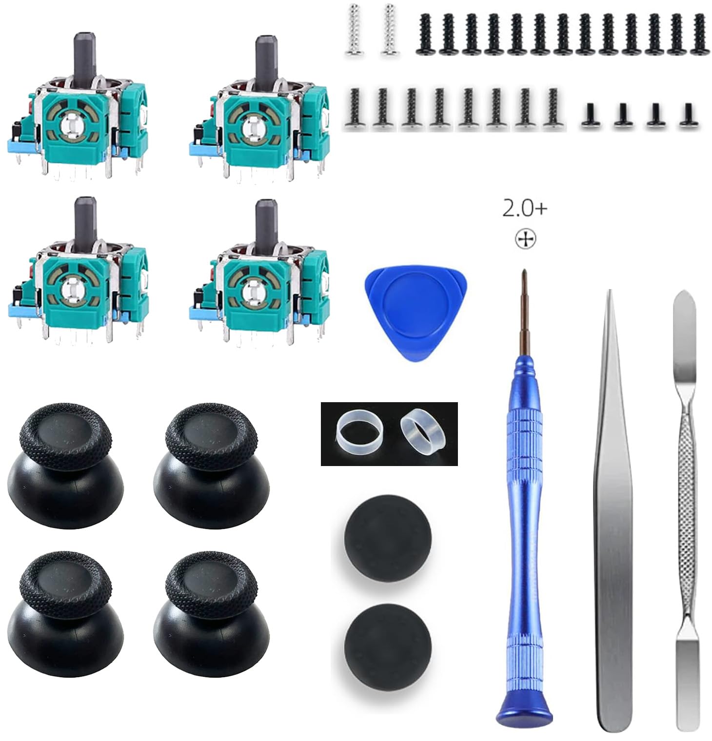 PS5 コントローラー 20 in 1 修理 PS5コントローラーの交換サムスティック ps5コントローラーに対応用交換サムスティック と互換性 スティック センサー サムスティック モジュール修理部品