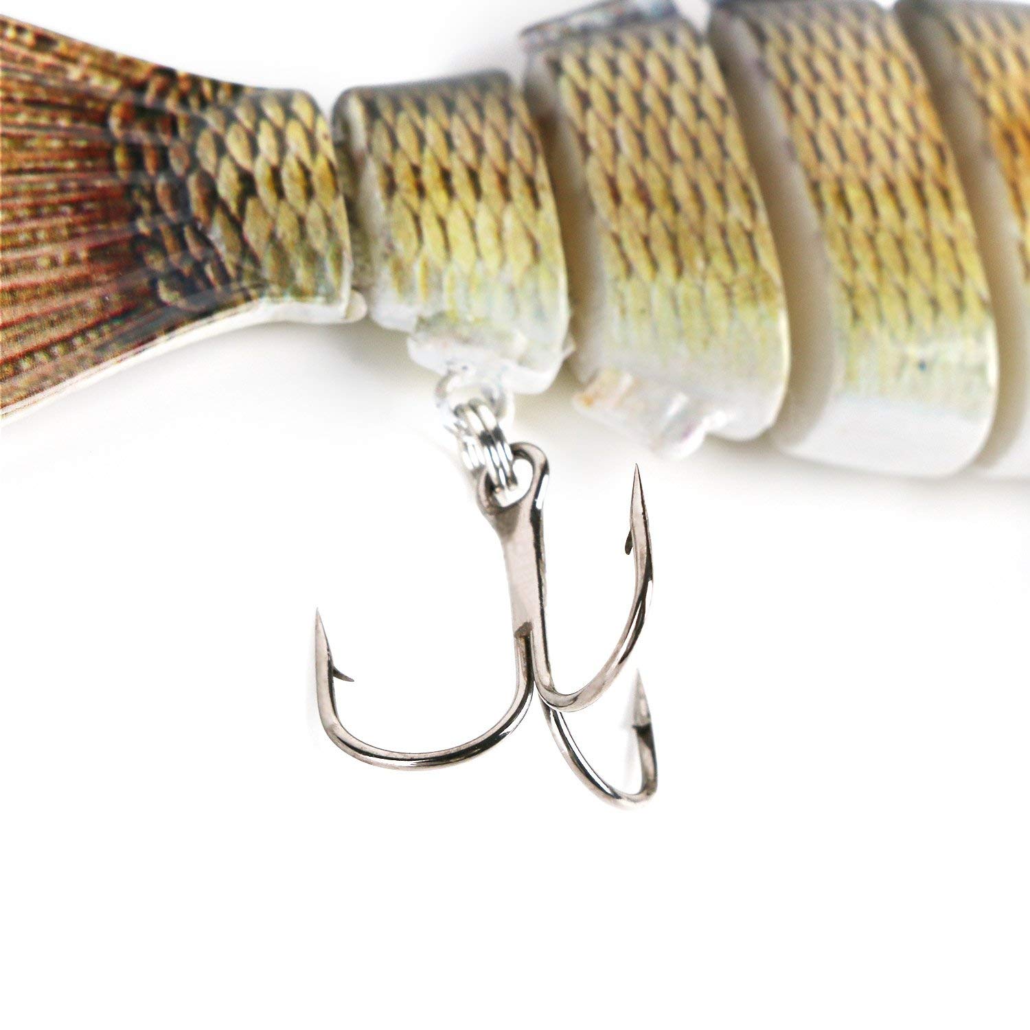 Kit Leurres De Pêche Iwobi – 2 Leurres Souples 21 Cm, 50g, Crochets #4, Articulations Multiples – Pour Brochet, Bar, Perche, Eau Salée Et Douce