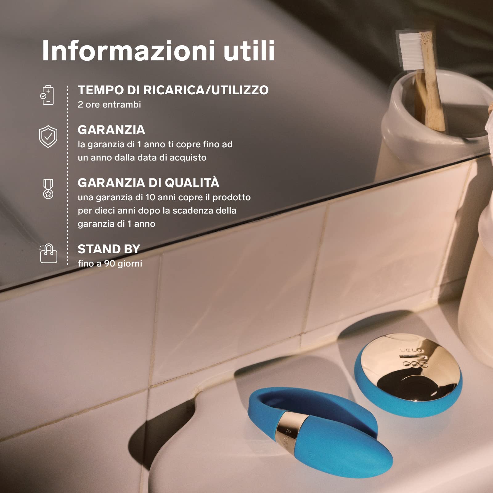 LELO TIANI Duo Stimolatore Clitorideo Femminile con 2 Potenti Motori e 8 Modalità di Vibrazione, Vibratore Donna con Comando a Distanza e Completamente Impermeabile, Sex toys per Coppie (Ocean Blue)