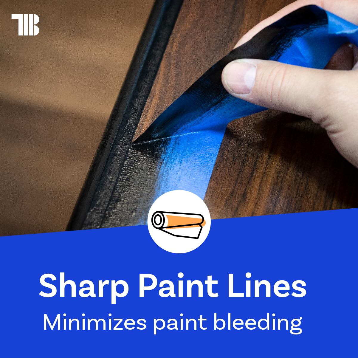 Blue Painters Tape - Cinta de pintor de 2 pulgadas x 60 yardas, caja de 24 rollos, fabricada en los Estados Unidos (48 mm), cinta de pintor a granel, no deja residuos, resistente a los rayos UV