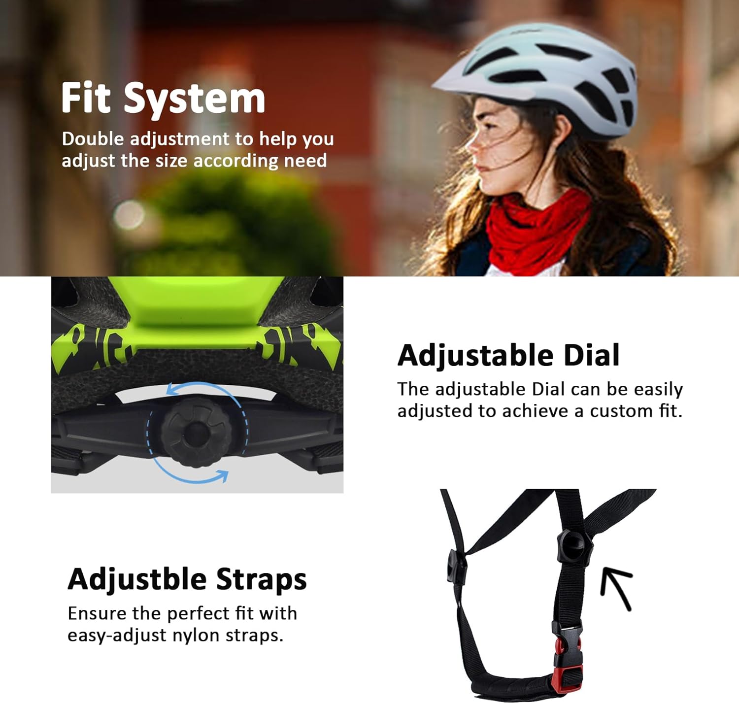 Bike Helmet for Adults Women Men Youth Kids, Lightweight Mountain Road Bicycle Cycling Helmets with Adjustable Dial & Removable Visor - Image 3