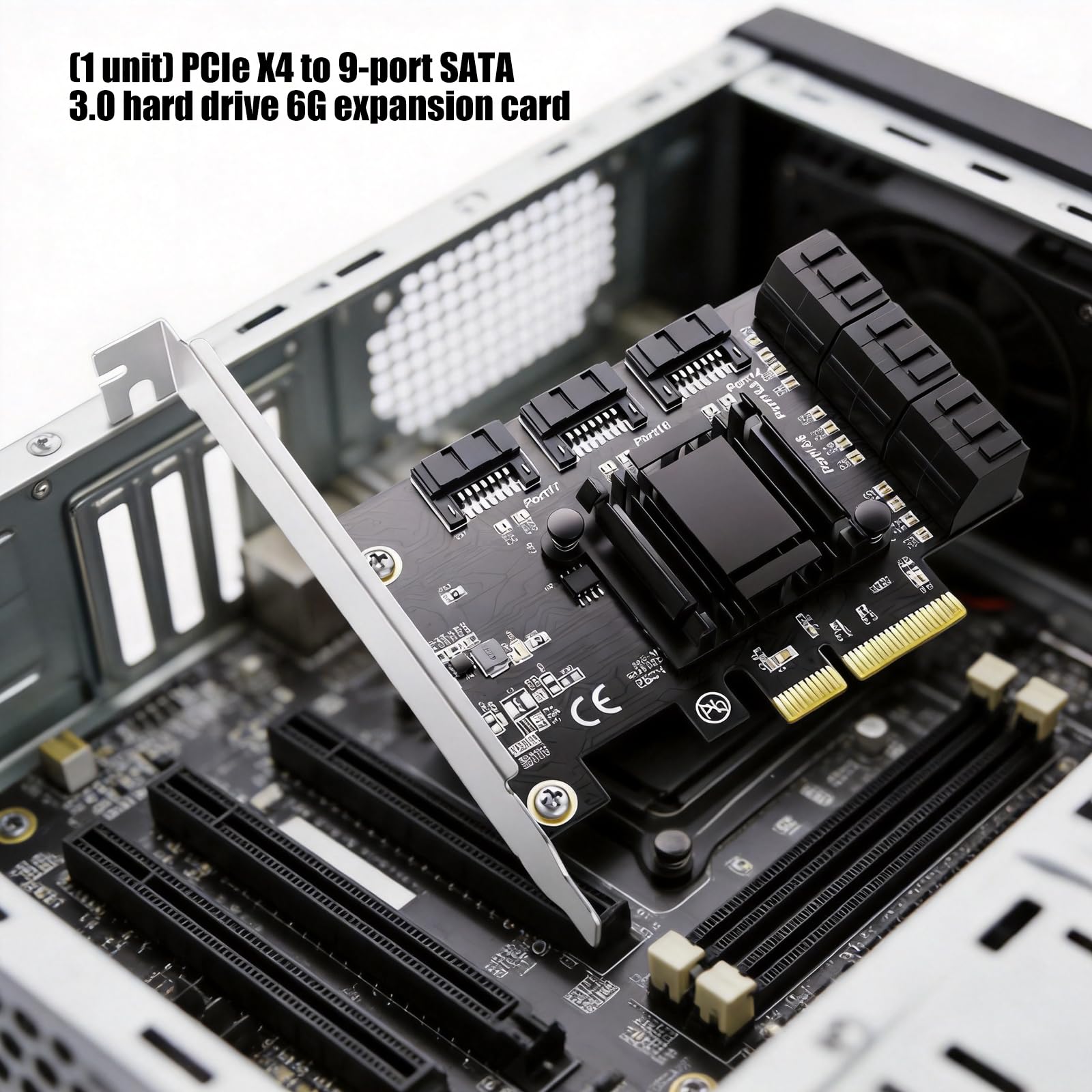 Scheda espansione PCIE da 4X a 9 Porte SATA3.0 con velocità 6 Gbps per trasferimento Dati Alte Prestazioni