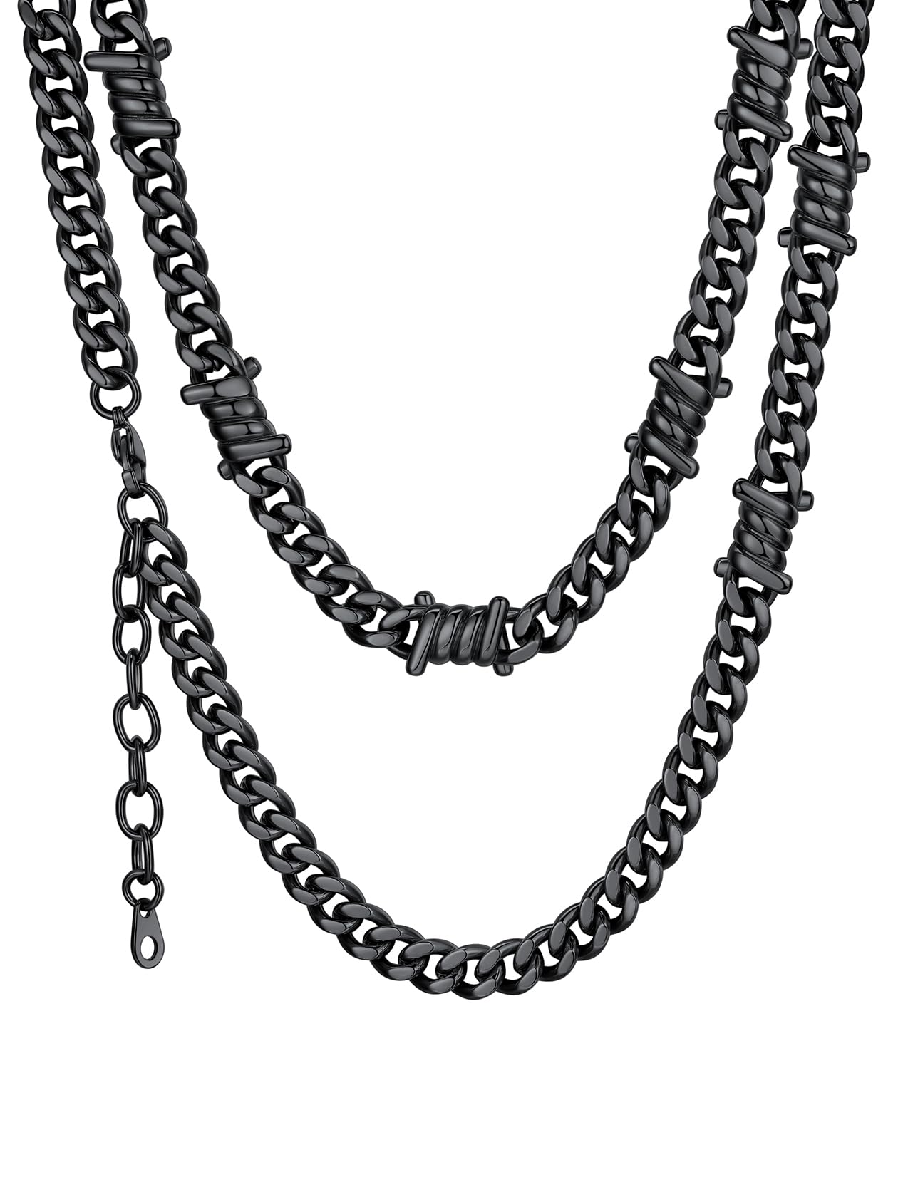 ChainsHouse Alambre Pinchos Collar para Hombre Mujer Estilo Rock Gótico Hip Hop Punk, 41-46 - 51-56 CM Largo, Regalo Joyería Estilosa