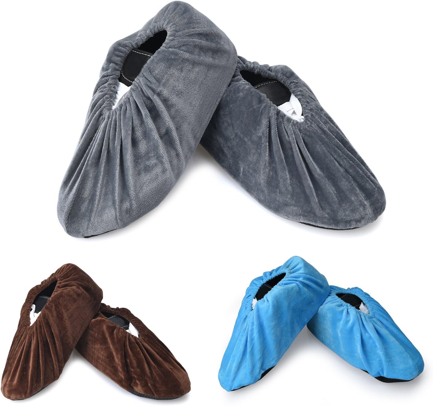 3 Pairs Non Slip Washable Reusable Shoe Covers For Household Thickened Boot Covers