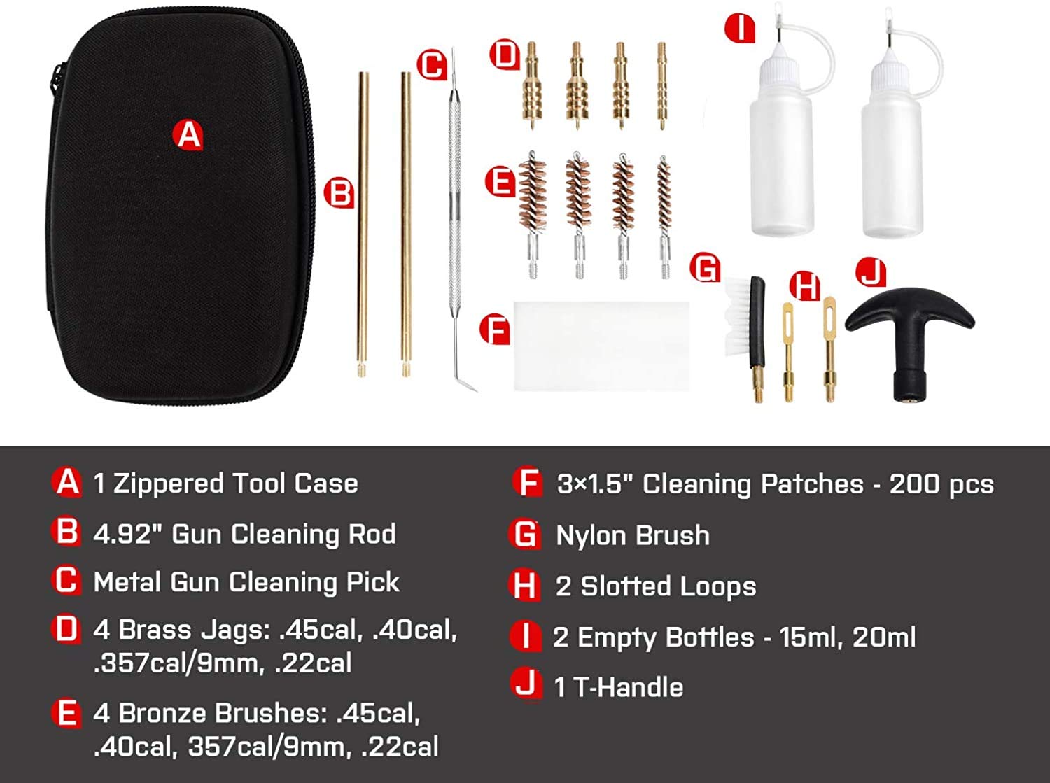 GLORYFIRE Gun Cleaning Kit Handgun Cleaning Kit Pistol Cleaning Kit .22