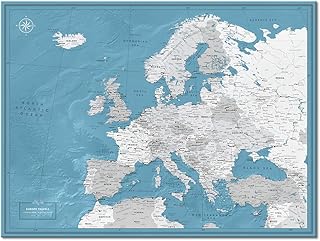 Map of Europe poster with Pins for Travel Tracking | Personalized Push Pin European map | Custom Large map of Europe for travelers