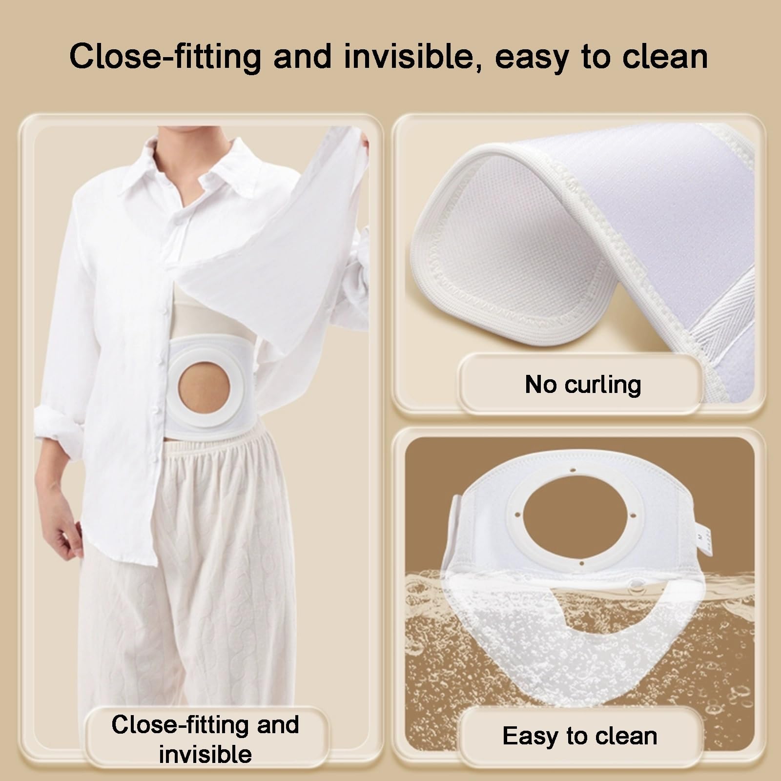 Fascia Addominale Post Operatoria, Fascia Elastica Lombare, Cintura Stoma, Fibbia Regolabile, Forma Aerodinamica, per Stomia, Colostomia, Ileostomia(M)