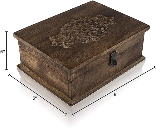Miniatura 10 de Grandes ideas de regalo de cumpleaños, caja de joyería decorativa hecha a mano con cerradura y llave, organizador de joyas, caja de recuerdos, caja