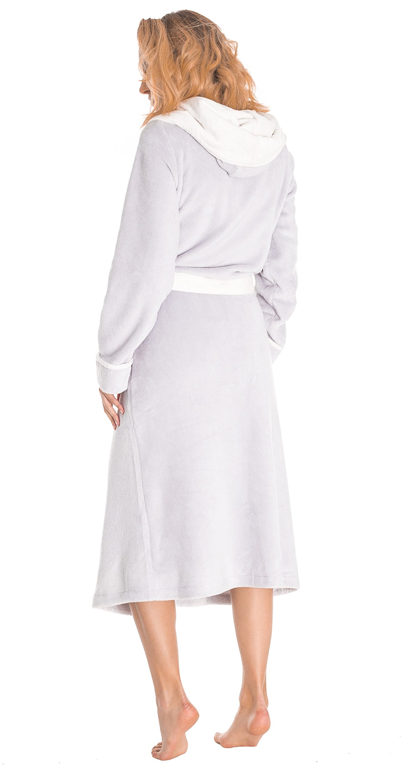 LEVERIE Longue robe de chambre polaire hiver femme. Fabriquée dans l'UE.