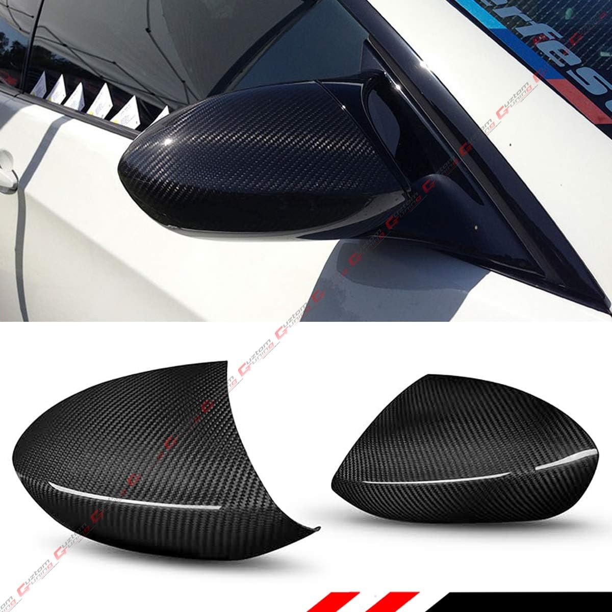Full Dry Carbon Fiber Side Mirror Replacement Cover Caps Compatible for 2007-2013 BMW E90/E92/E93 M3