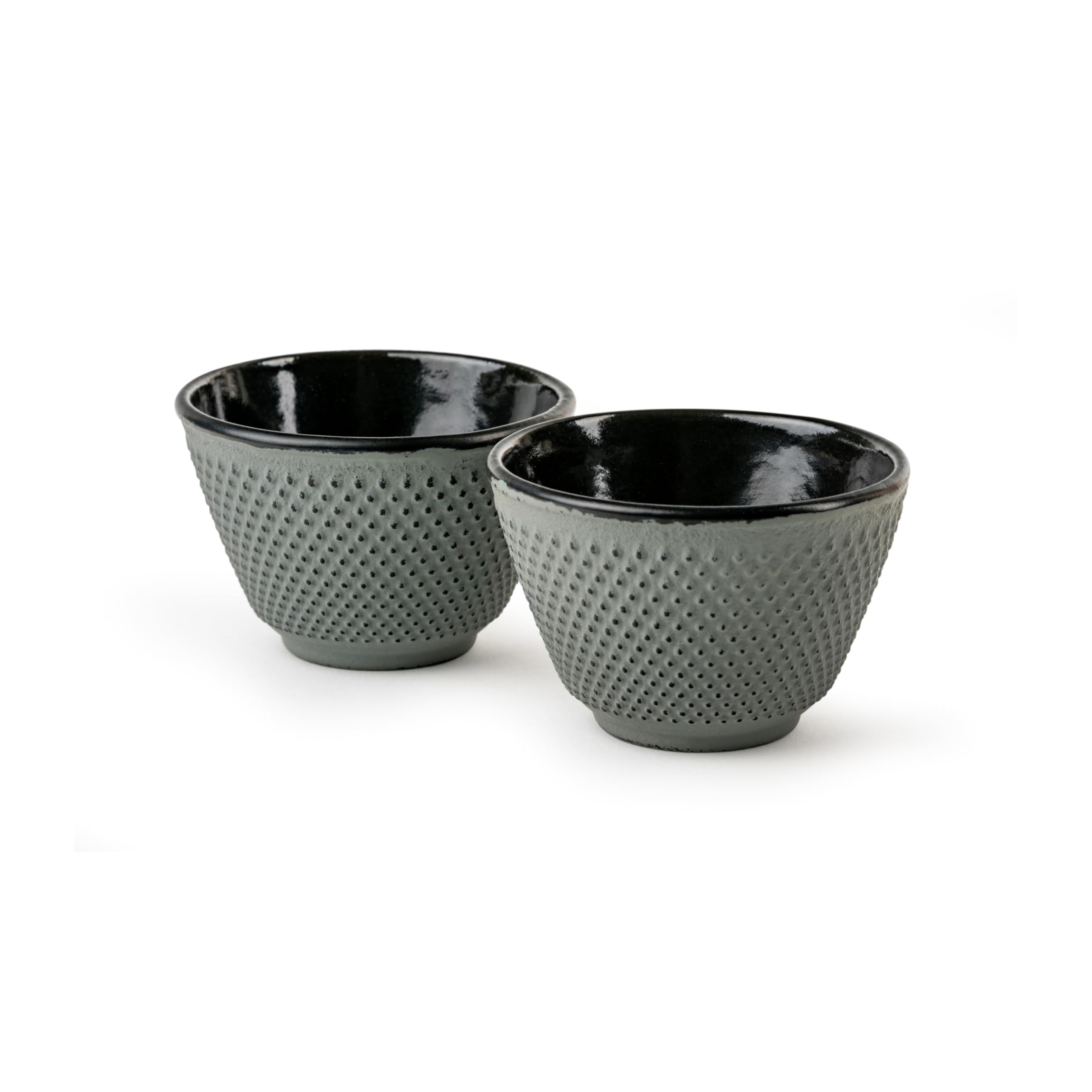 Bredemeijer Green Cast Iron Enamelled Tea Cups Set Of 2 Small Cast Cups Light With 100 Ml Capacity Each