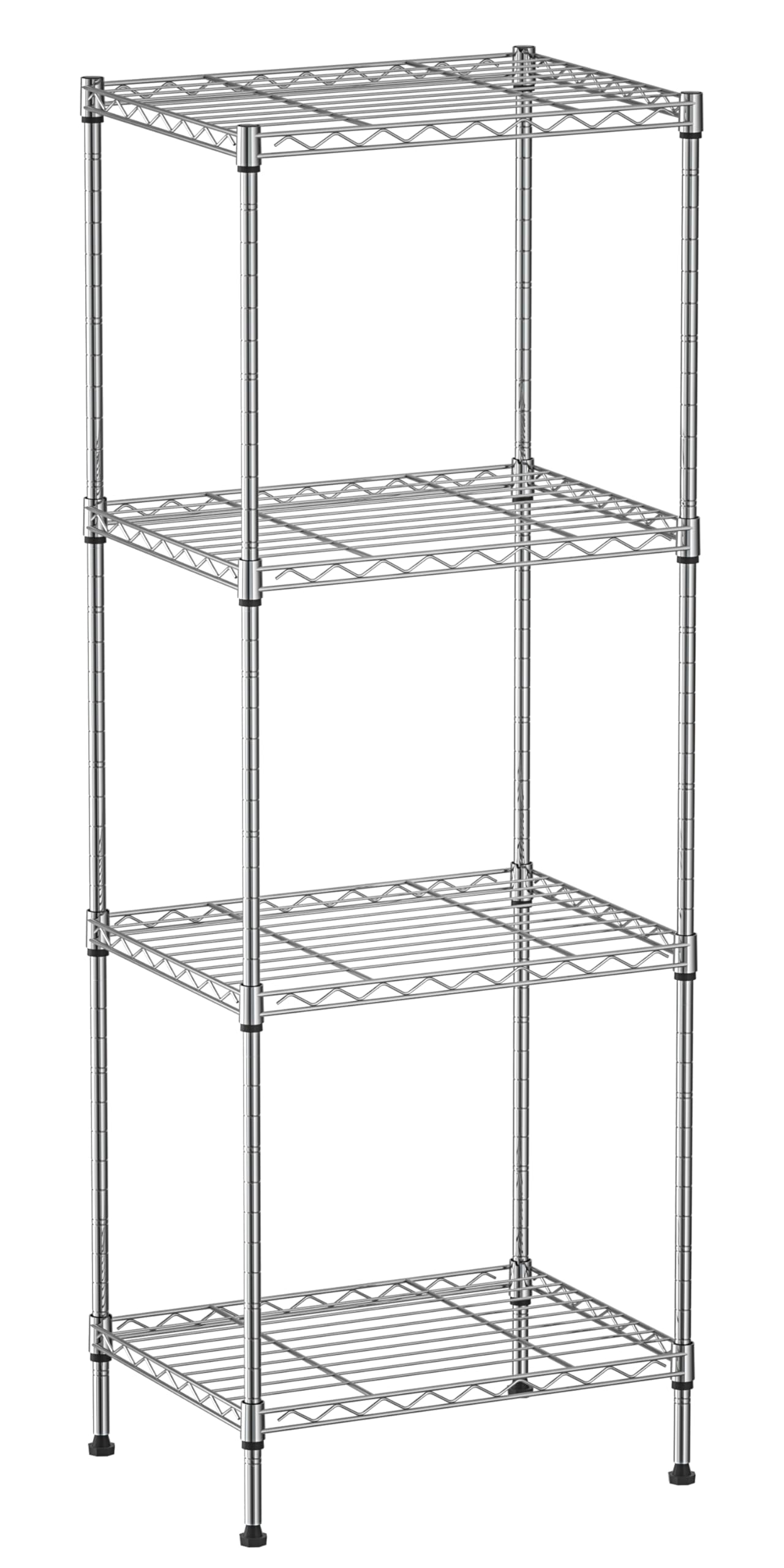 Land Guard 4 Tier Storage Racks and Shelving - Heavy Steel Material Pantry Shelves - Each Unit Loads 350 Pounds Wire Shelf, Suitable for Warehouses, Closets, Kitchens (4-Tier, 44" H×16“L×12”W)…
