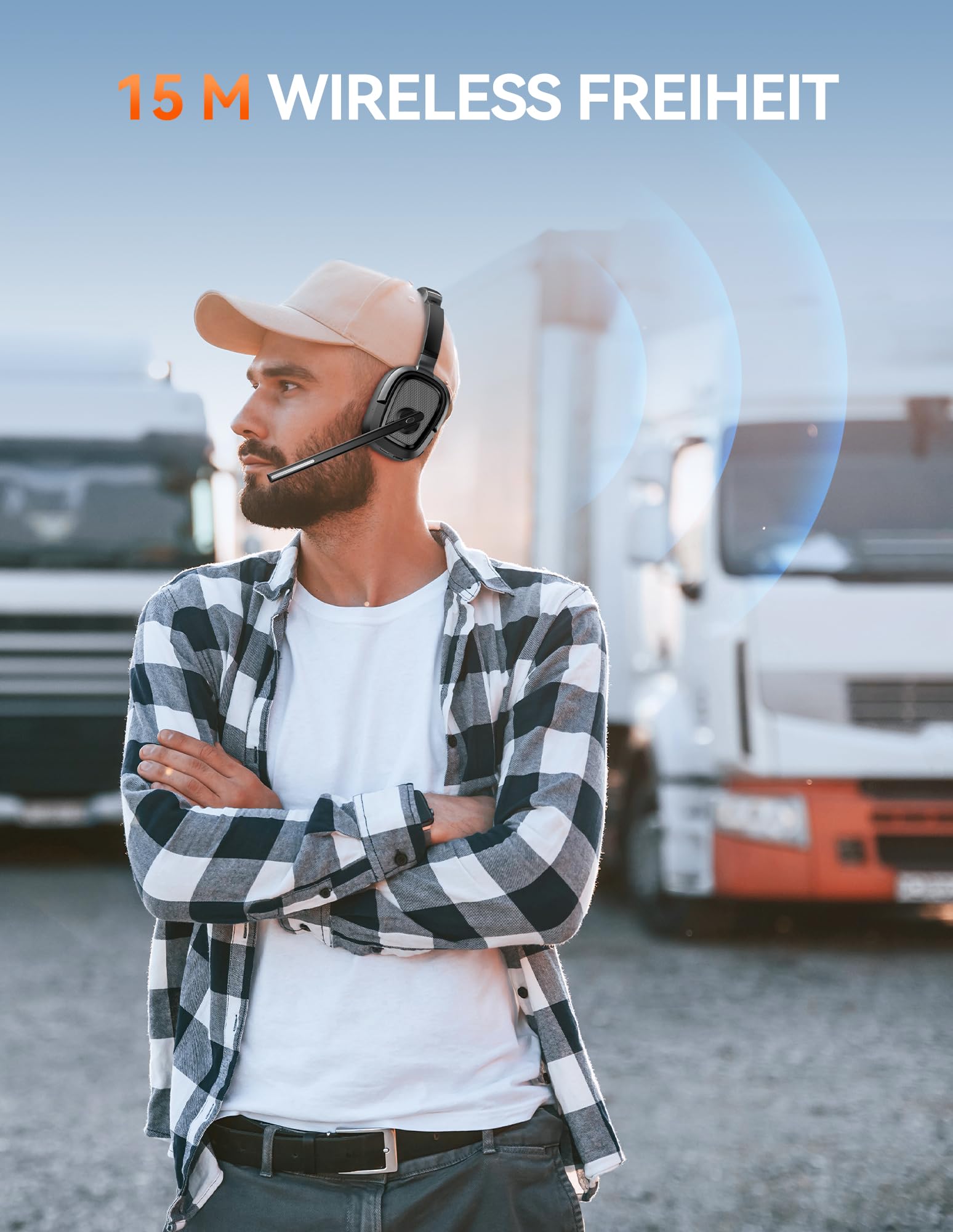 TECKNET Cuffie Bluetooth con Microfono, 50+ Ore Autonomia, Cancellazione Rumore, Doppia Modalità (Bluetooth/USB-A) Cuffie con microfono per PC, telefoni, lavoro a distanza e videoconferenze
