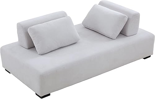 Sofá modular Sofadaybed, moderno sofá minimalista tapizado de 2 plazas, cómodo sofá para juegos de muebles de sala de estar, apartamento oficina,