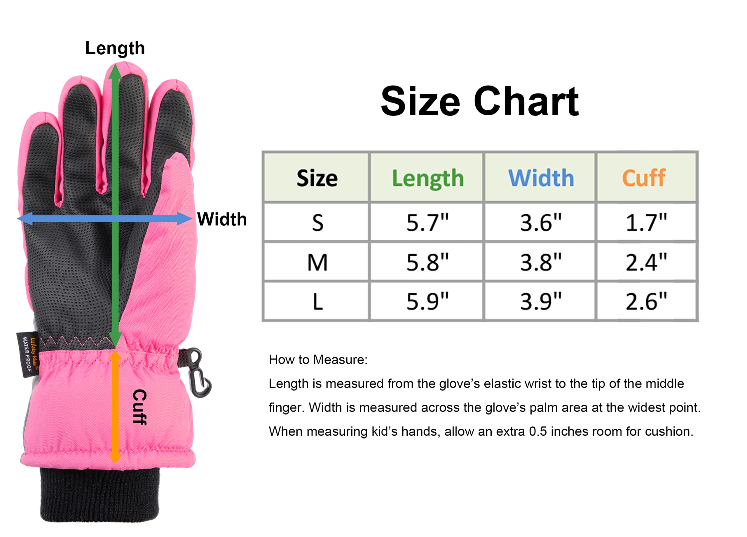 Simplicity Kids 3 m Thinsulate Winddicht & wasserdicht Schnee Ski Handschuhe.