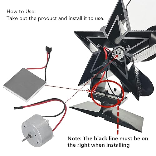 Miniatura 8 de Accesorios universales para ventilador de chimenea para motor de repuesto y hoja de generación de energíaventilador de estufa de calor de 4 aspas