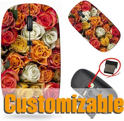 Miniatura 5 de maizi Ratón inalámbrico lindo para computadora, Chromebook portátil, ratones inalámbricos, lindo identificación de imagen 31769132 blanco, amarillo