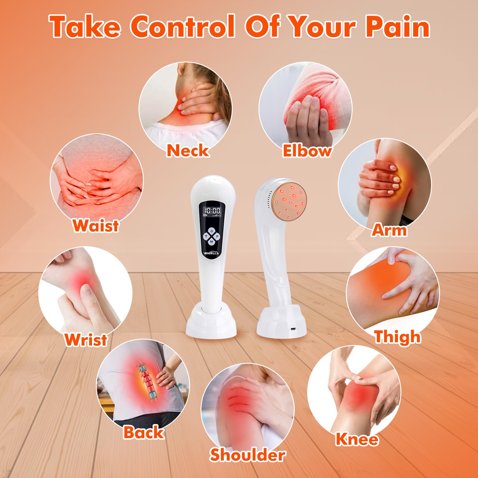 Terapia láser para el hogar, terapia de fisioterapia de luz roja, dispositivo láser para aliviar el dolor muscular, articular y tisular, 3 x 808 nm + 10 x 650 nm