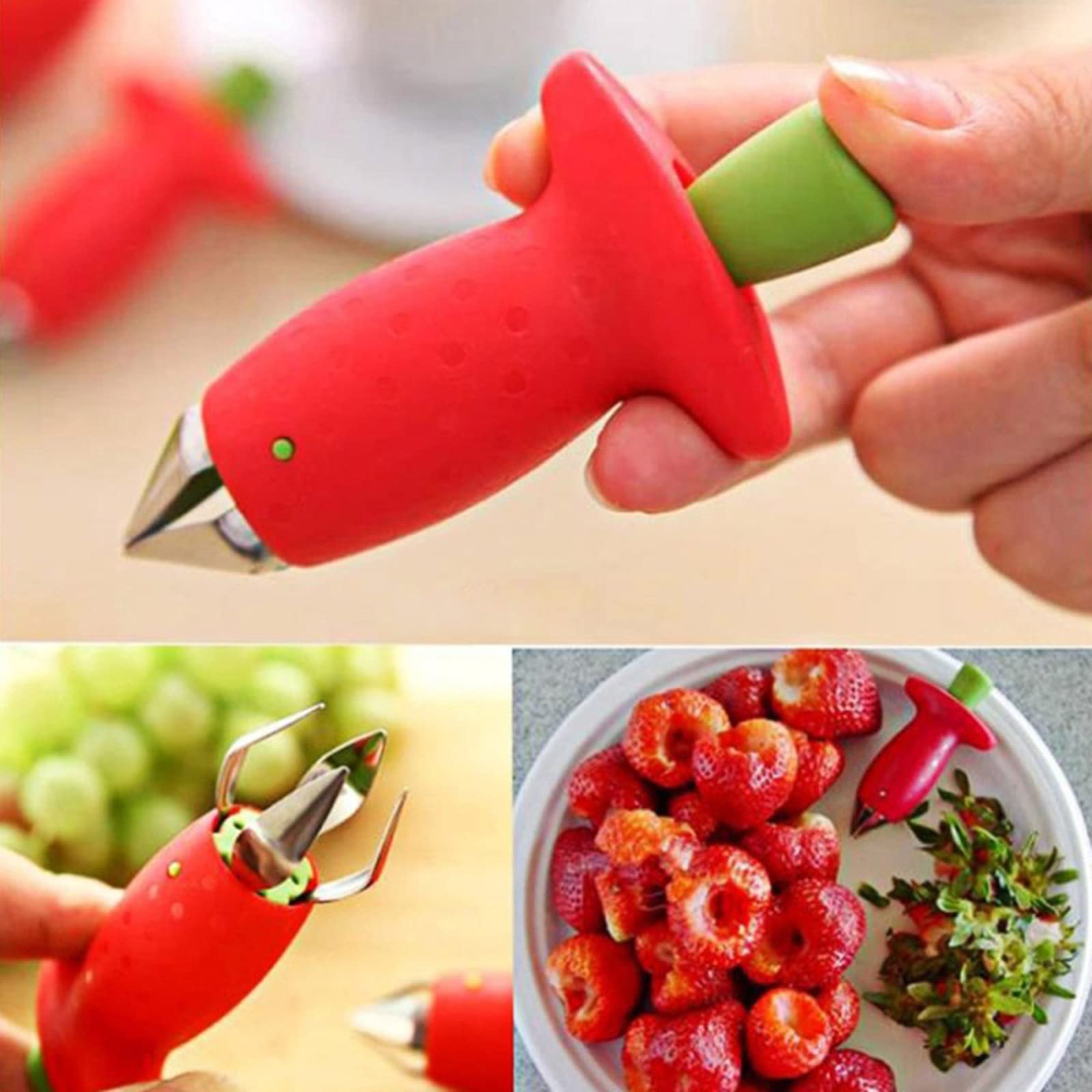 Decoupe fruit,Mini décortiqueur de fraises pratique ,Tiges de tomates,carottier de fruits,tige