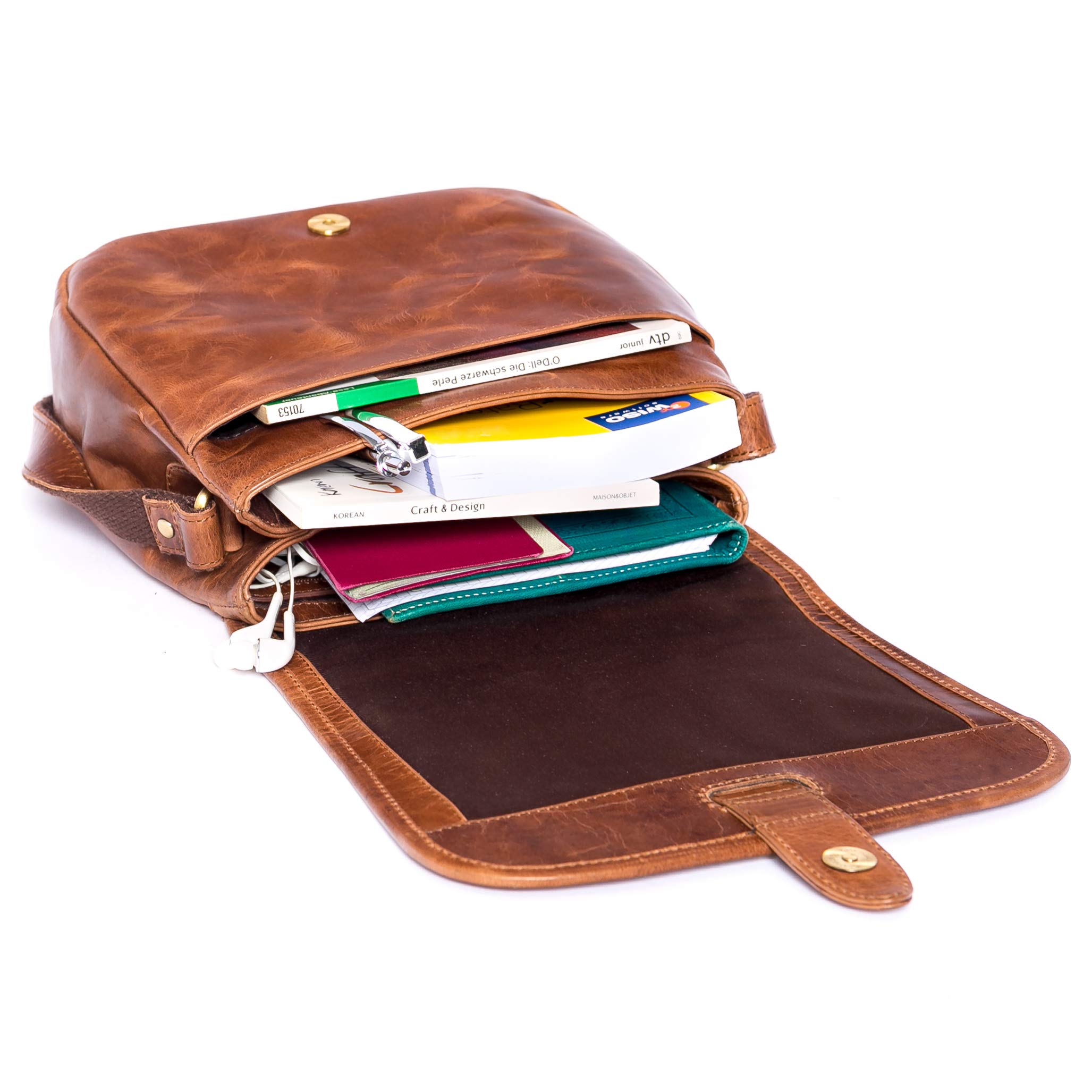 ALMADIH Borsa in pelle di vaccetta donna LOLA marrone deluxe Bandoliera a mano Borsetta a tracolla tracollina monospalla Shopping Porta documenti da lavoro satchel tote grande capacita