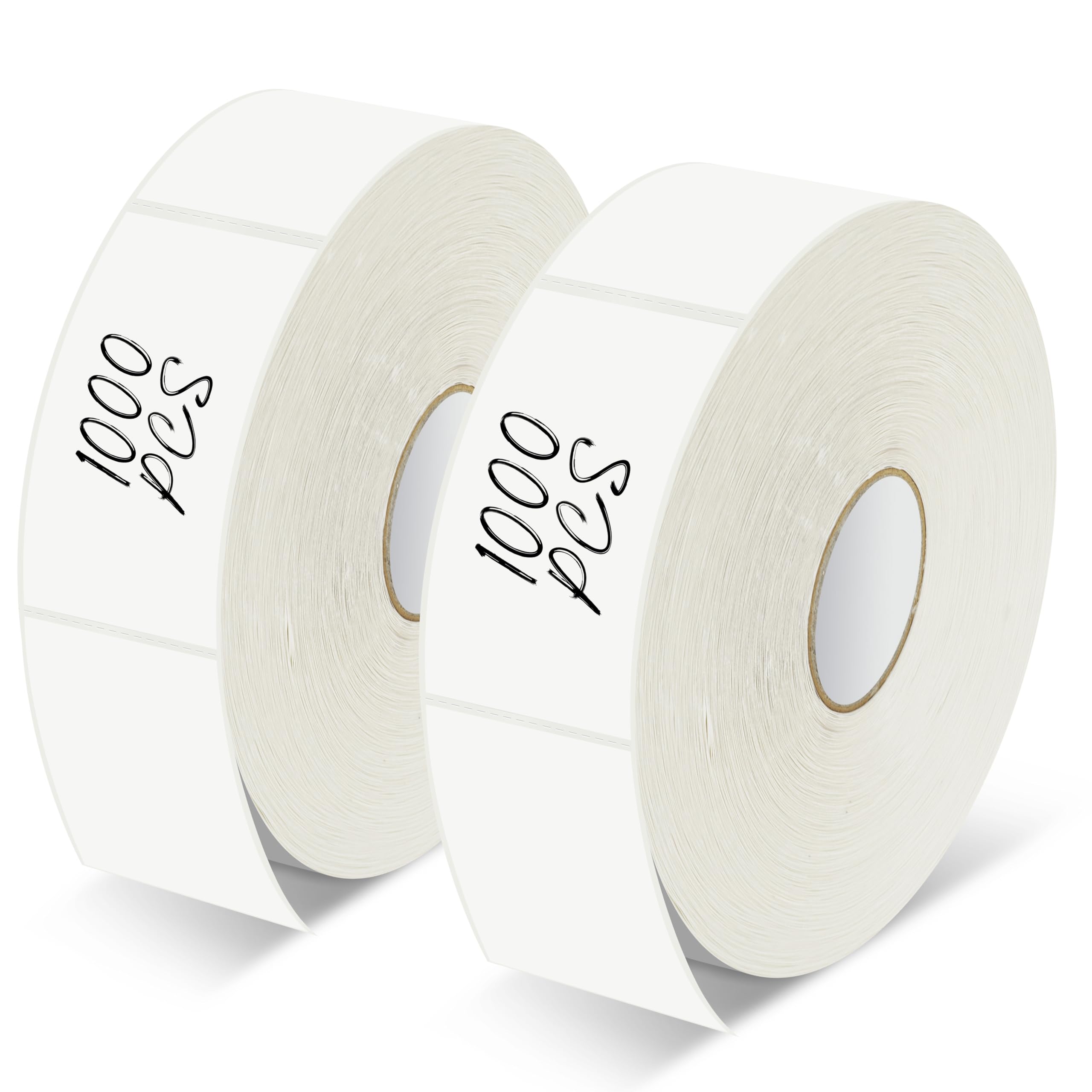 2000 Removable Freezer Labels, Water/Oil/Tear Resistant Blank Food Stickers with Perforation Line for Refrigerator, Food Containers, Jars, Pantry Organization (1” x 2”, 2 Rolls)