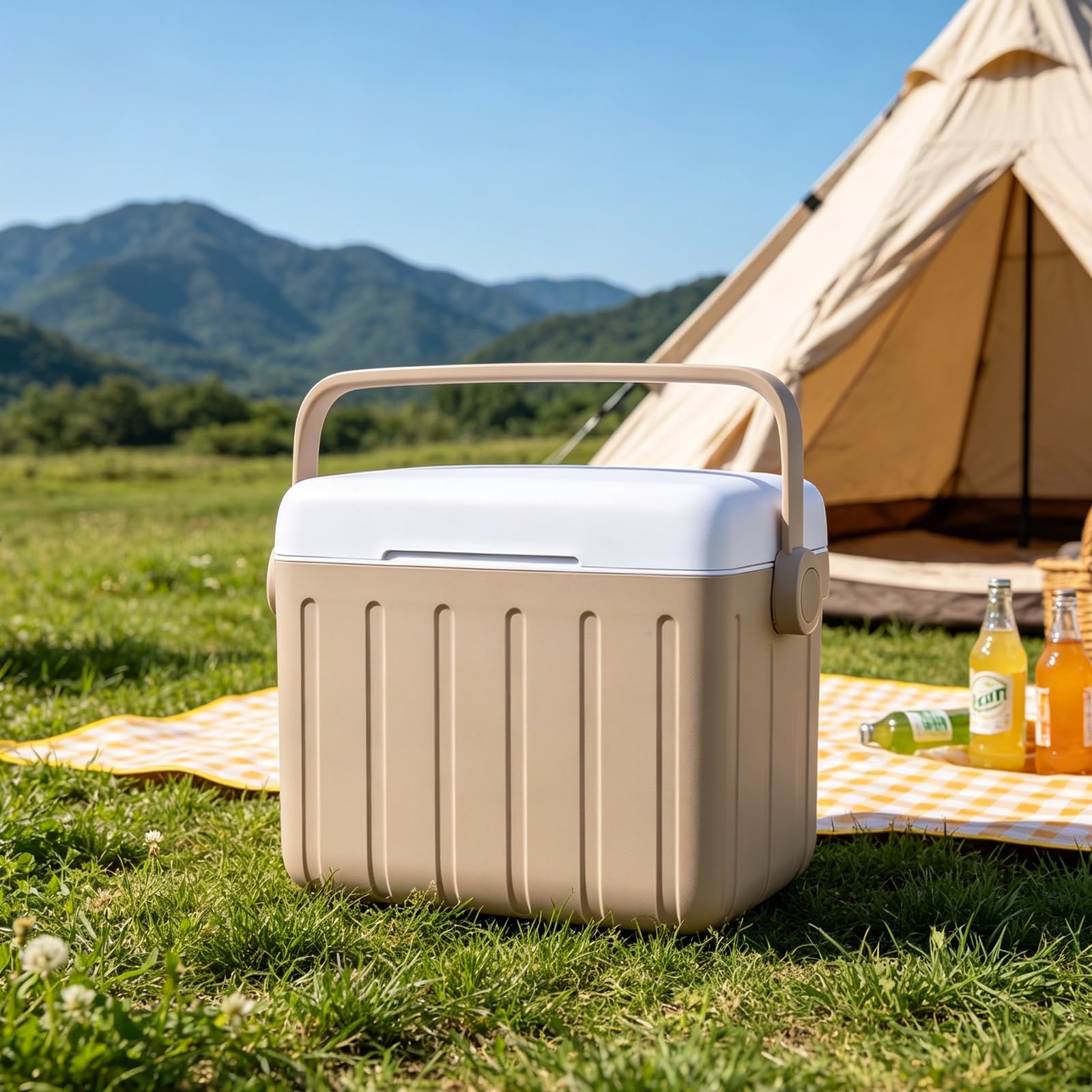 Enfriador de hielo portátil aislado, a prueba de fugas, 6 L, para camping, picnic, playa, viajes en coche, almacenamiento de alimentos y bebidas, ideal para actividades al aire libre