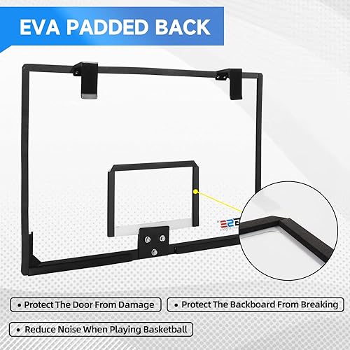 Miniatura 4 de GSE Games & Sports Expert Aro de baloncesto para colocar sobre la puerta con baloncesto y bomba, juego de aro de baloncesto montado en la pared con